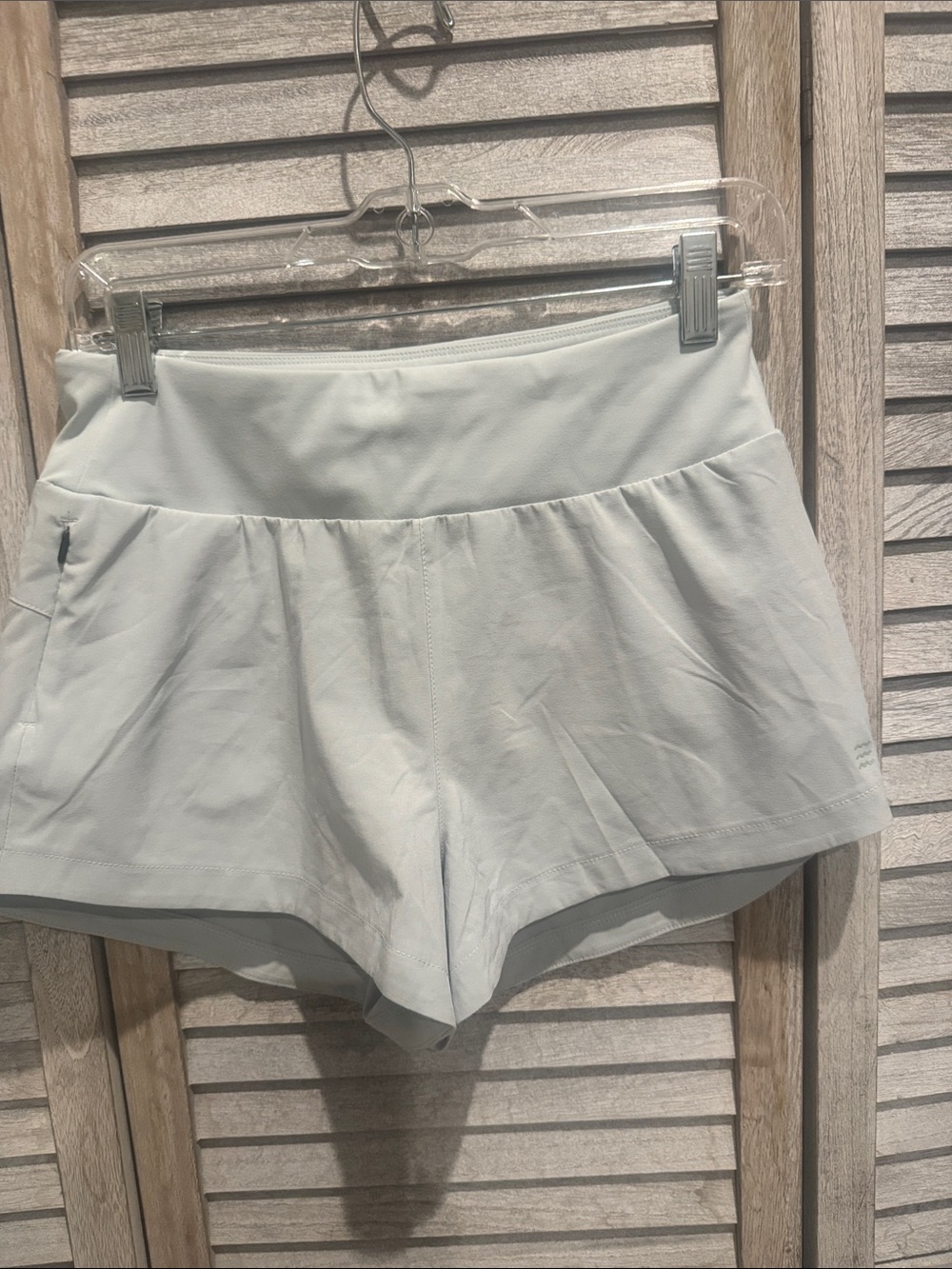 Free Fly Women's lined High-Waist Athletic Shorts - Light Gray size small